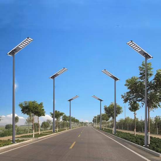IP67 80W à prova de água exterior ODM economizador de energia tudo em um LED de estrada de energia solar integrada luz de rua com bateria